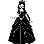Sticker silhouette jeune princesse