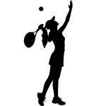 Sticker silhouette joueuse de tennis