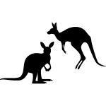 Sticker silhouettes kangourou Sticker silhouettes kangourou