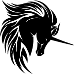 Sticker silhouette licorne au crinière brillant Sticker silhouette licorne au crinière brillant