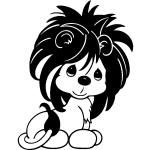 Sticker silhouette lion au cheveux brillants