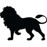 Sticker silhouette lion majestueux