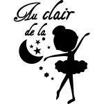 Sticker silhouette petite danseuse  au clair de la lune