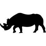 Sticker silhouette rhinocros prt  attaqu