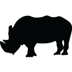 Sticker silhouette rhinocros de profil