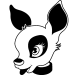 Sticker silhouette tte de chien