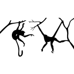 Sticker singes entre les arbres