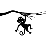 Sticker singe joyeux sur une branche