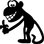 Sticker singe mangeant une banane