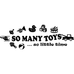 Sticker so many toys, so little time