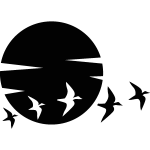 Sticker soleil et les oiseaux Sticker soleil et les oiseaux