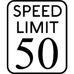 Sticker speed limit 50