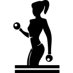 Sticker sport femme avec des haltres