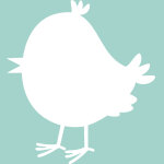 Sticker tableau blanc caricature petit oiseau