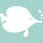 Sticker tableau blanc caricature poisson