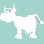 Sticker tableau blanc caricature d'une vache