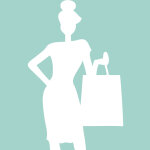 Sticker tableau blanc dame faisant du shopping