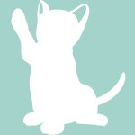 Sticker tableau blanc silhouette chaton Sticker tableau blanc silhouette chaton