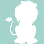 Sticker tableau blanc silhouette lion