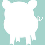 Sticker tableau blanc silhouette petit cochon