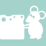 Sticker tableau blanc souris avec un fromage Sticker tableau blanc souris avec un fromage
