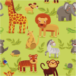 Sticker tapisserie chambre enfant animaux d'afrique