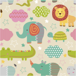 Sticker tapisserie chambre enfant animaux de la fort