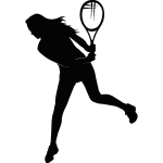 Sticker tennis fille en l'air