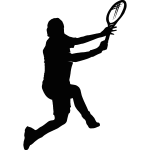 Sticker tennis homme en action