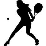 Sticker tenniswoman en pleine action