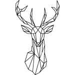 Sticker tête de cerf origami Sticker tête de cerf origami