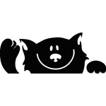 Sticker tête de chat qui fait signe Sticker tête de chat qui fait signe