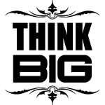 Sticker think big design