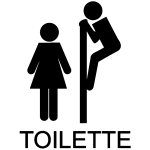 Sticker toilette - garçon curieux Sticker toilette - garçon curieux