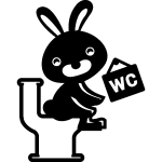 Sticker toilettes lapin rieur