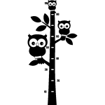 Sticker toise 3 hiboux sur un arbre