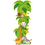 Sticker toise animaux africains et palmiers
