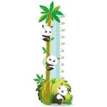 Sticker toise arbre des pandas