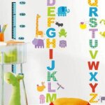 Stickers toise pour enfants avec alphabet et animaux