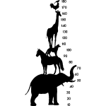 Sticker toise mesure animaux sauvages