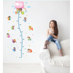 Sticker toise montgolfire avec petits enfants