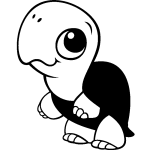 Sticker tortue  deux pattes