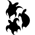 Sticker tortues nageant