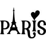 Sticker paris tour eiffel et coeur