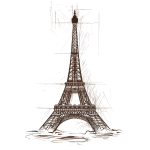 Sticker tour eiffel design dessin