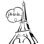 Sticker tour eiffel avec oh - la - la