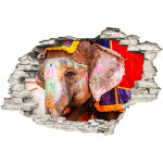 Sticker trompe l'?il elephant maquille