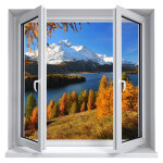 Sticker trompe l'oeil automne en suisse Sticker trompe l'oeil automne en suisse