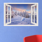 Sticker trompe l'oeil fe d'hiver