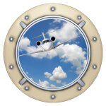 Sticker trompe l'oeil hublot d'avion Sticker trompe l'oeil hublot d'avion